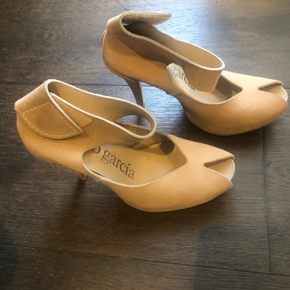 Pedro Garcia Tan Patty Suede Platform Sandal